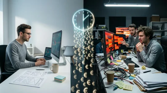 Comparaison visuelle entre développement initial et correction post-lancement, illustrant les coûts techniques multiplicateurs