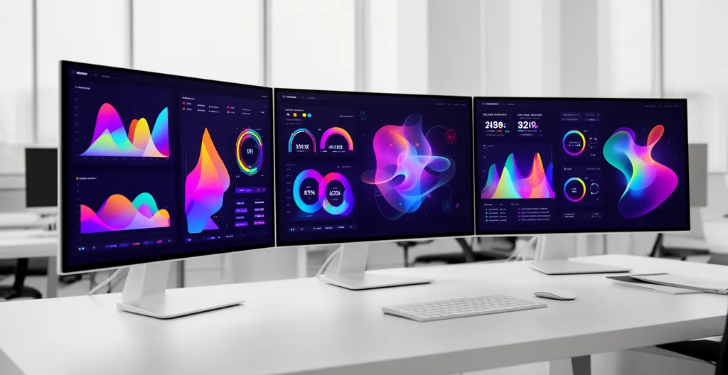 Dashboard analytique moderne affichant des graphiques colorés et des métriques clés de performance marketing