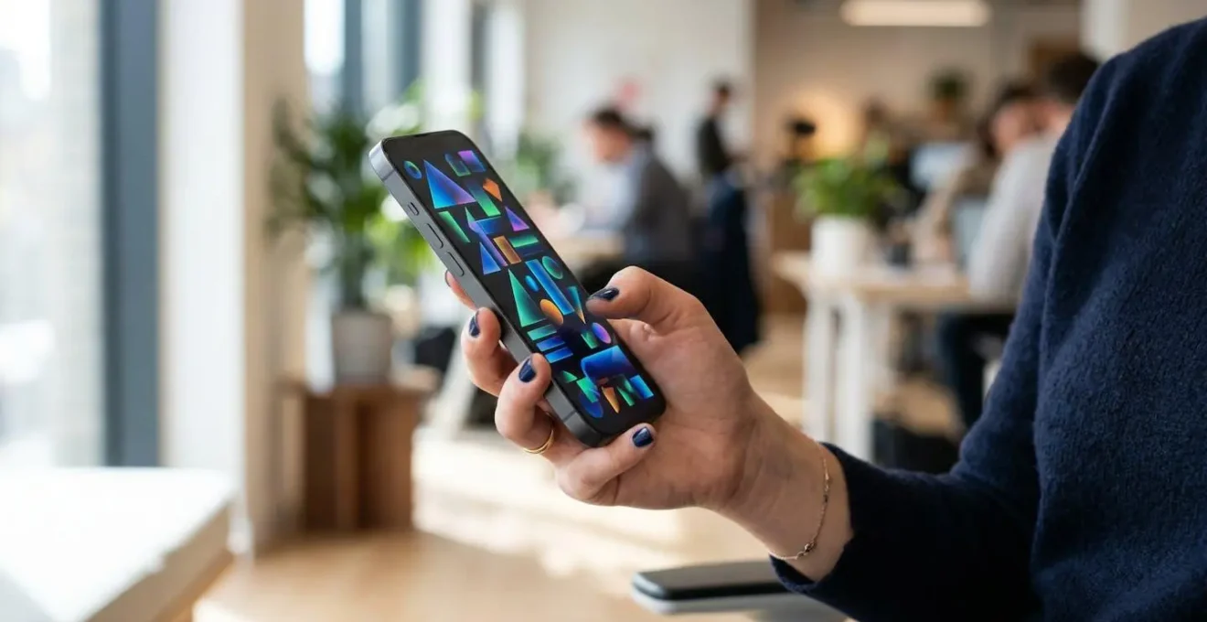Main tenant un smartphone montrant différentes approches de navigation mobile