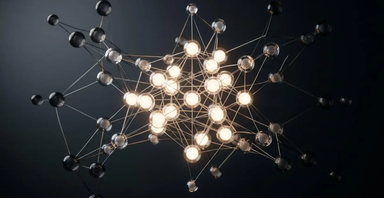 Visualisation 3D d'un graphique de force montrant l'architecture d'un site web