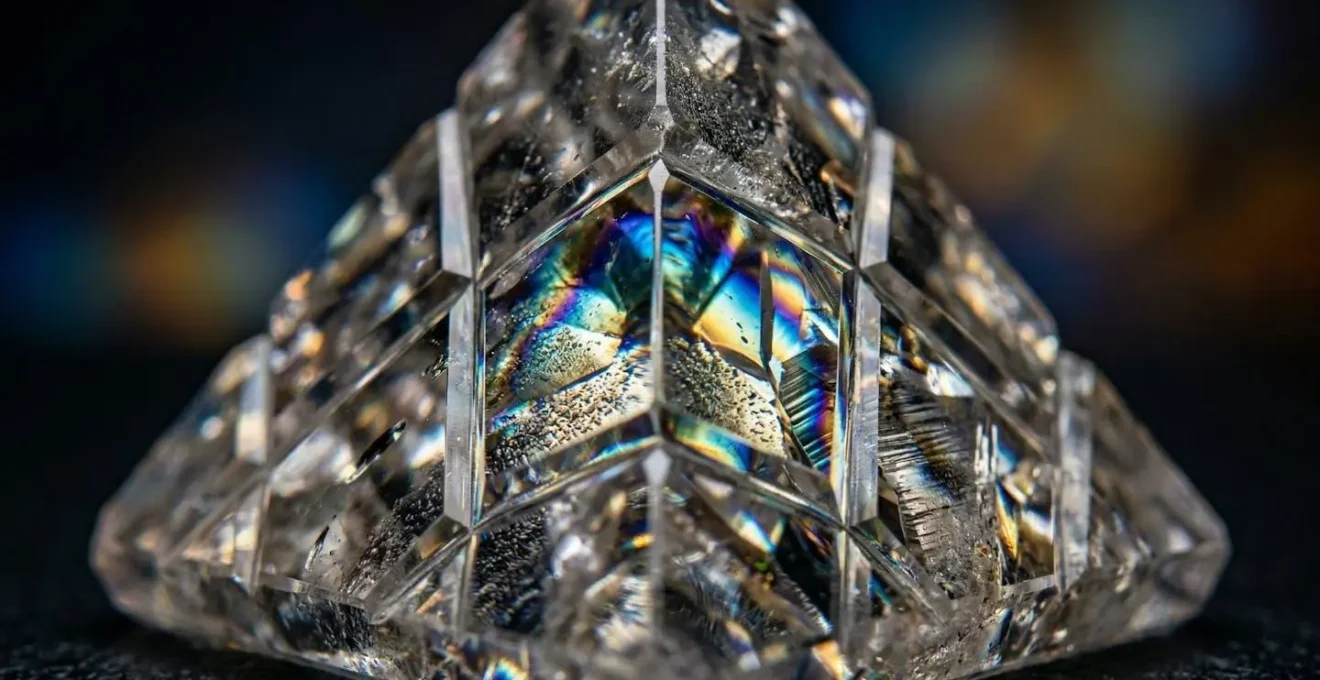 Pyramide visuelle représentant les différents niveaux de sources de liens avec une texture macro détaillée