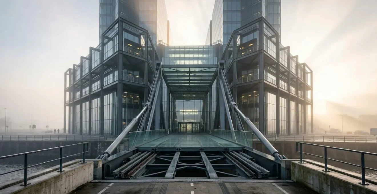 Métaphore visuelle d'un château médiéval avec pont-levis représentant la stratégie de capture d'audience